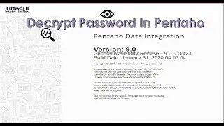 Decrypt Password In Pentaho
