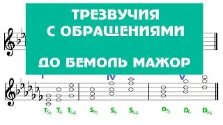 ДО БЕМОЛЬ МАЖОР - ТРЕЗВУЧИЯ главных ступеней с обращениями