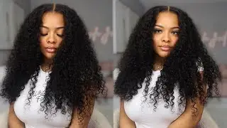 BEST GLUELESS CURLY WIG ✨💕 5 MINUTE NO GLUE INSTALL ft. ISEE Hair