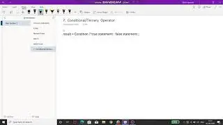 Syntax of Ternary/Conditional Operator