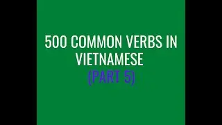 500 COMMON VERBS IN VIETNAMESE (Part 5) #learn_vietnamese