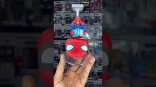 Spider-Man hanging upside down 