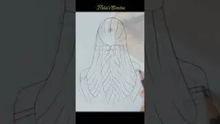 🏵️🍀#hairstyle #youtubeshorts #satisfying #creativeart  hairstyle drawing