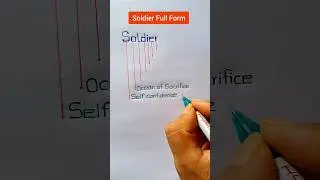 Soldier Full form || Full Form of Soldier 