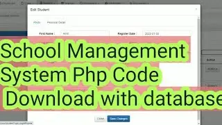School management system php code with sql database || school management source code download