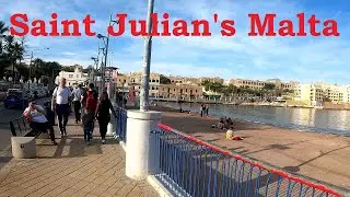 Exploring the stunning Saint Julian's Malta: A 4k walking tour 🇲🇹