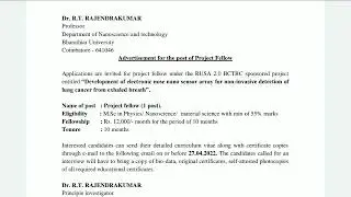 Project fellow jobs in Bharathiar University