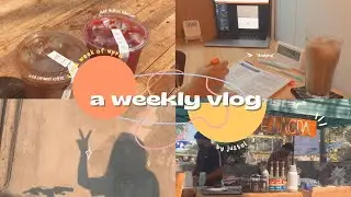 🌻first week of april: grocery shopping, trying a new coffee, lots school works 🛒☕️📚