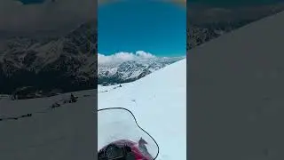 Спуск с Эльбруса на снегоходе. 4К