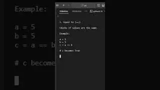 Python Comparison Operators 