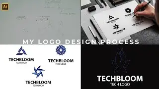 My logo design process | Tech logo design in illustrator