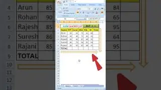 Quick Sum in Excel | Alt+= | Sum of Row and column Total on Single click | #excel #excelformula