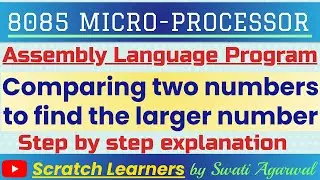 Comparison of two numbers in 8085|8085 program to find the larger number|ALP to find larger number