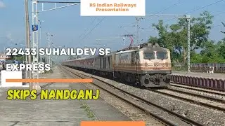 Thrilling 110 Kmph Skip at NDJ! Suhaildev SF Express with GZB WAP-5 | 22433 सुहेलदेव सुपरफास्ट एक्स