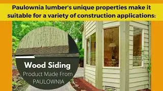 Paulownia Lumber Use For Construction Applications