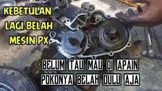 cara belah mesin Vespa PX,.
