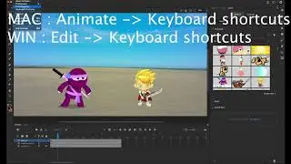 Adobe Animate:  Assign custom keyboard shortcut or change existing.