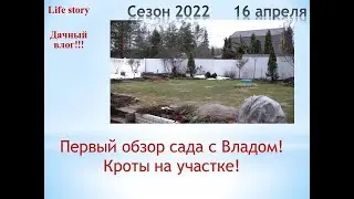 16 апреля 2022. Первый обзор сада с Владом! Кроты на участке!