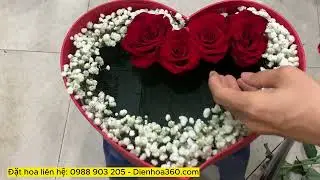 Cách cắm giỏ tim tặng sinh nhật