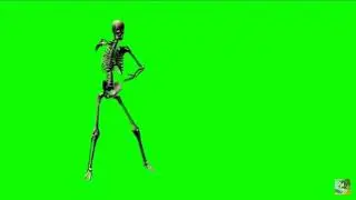 Dancing skeleton on green screen