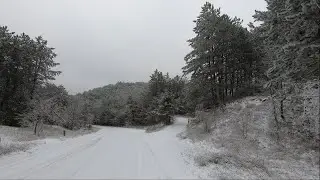 Крым. а/д Белогорск-Приветное, трассе быть! Зима в Крыму