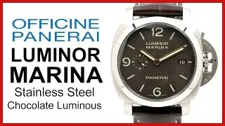 ▶ Panerai Luminor Marina 1950 Titanium, Chocolate Face UNBOXING & REVIEW - 44mm, Arabic, PAM 351