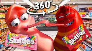 360° VR Skittles meme oi oi oi pink and red larva