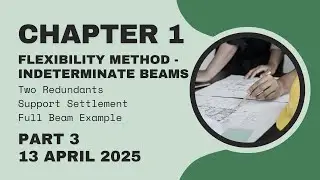 20252 Part 3 _ Flexibility Method - Beam with 2 redundants _ 13 April 2025