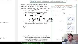 Calculating P-values from the Test Statistic