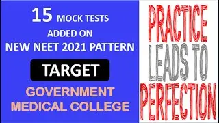 15 New NEET 2021 Pattern Mock Tests UPLOADED in High Yield Test Series - PRACTICE PRACTICE PRACTICE