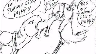 Sissy puppy vs Turtle and bird
