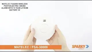 MATELEC FSA-30000 | WIRELESS PHOTOELECTRIC SMOKE ALARM WITH 10 YEAR LITHIUM BATTERY | 3V
