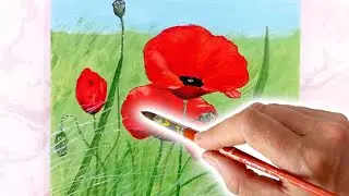 Как нарисовать маки в поле