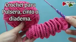Crochet para pulsera, cinto o diadema - Citlaly Martinez 🌹