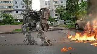 Робот Стреляет Машину