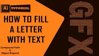 How to fill Letter with TEXT | Adobe Illustrator | Short Tutorial | GFX Ware