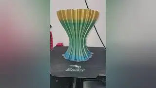 3D printed vase using vase mode (spirallised mode). Geetech Rainbow Filament on Ender 3 Pro