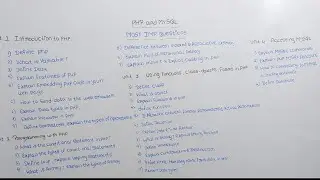 Important question on PHP AND MYSQL | BCA | IMP QUESTIONS