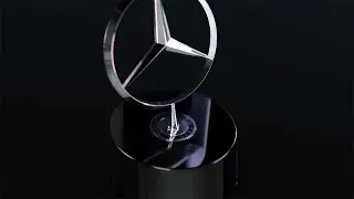 Mercedes Benz Paper Weight Logo - EEVEE Rendering