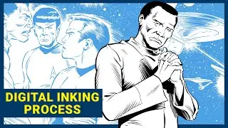 How I Digitally Ink Pencils: Digital Inking Process / Star Trek Comics