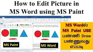 How to edit picture in MS Word using MS Paint Tamil | how to draw picture in MS Word using MS Paint
