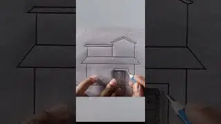 Easy beautiful house drawing...Pencil drawing... 