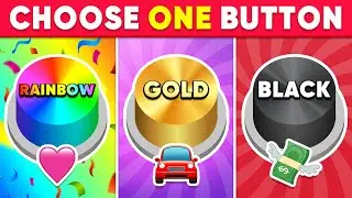 Choose One Button! Rainbow, Gold or Black Edition 🌈⭐️🖤 Quiz Dino