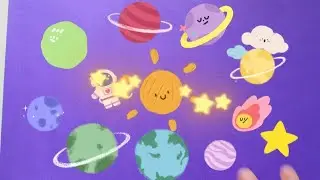 desenho de planetas com giz pastel