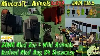 ZAWA Mod Zoo and Wild Animals Evolved Mod Showcase Aug24 Update JAVA 1.16.5 Minecraft Animals Ep259