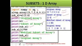 NumPy Indexing | Slicing | JOINING ARRAYS , Splitting Arrays , Arithmetic operations with Arrays