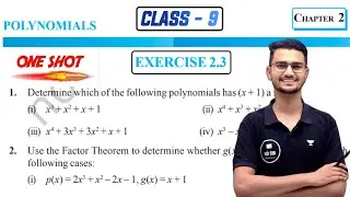 Class 9 Maths Chapter 2 || Polynomials || Exercise 2.3 || New Ncert || MD Sir