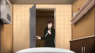 Kobeni trying to drink from toilet bowl