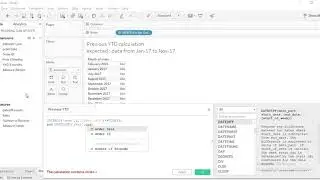Tableau -  Previous  YTD || Prior year YTD || Dateadd and Datediff function use case