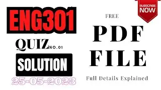 ENG301 Quiz 1 Spring 2023 25 May 2023 PDF File by Attiq Kundi || Eng301 Searchable File